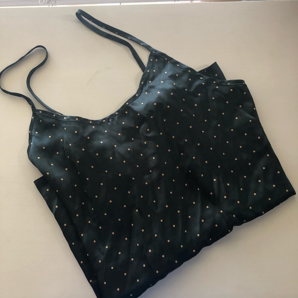 cute forest green silk tank